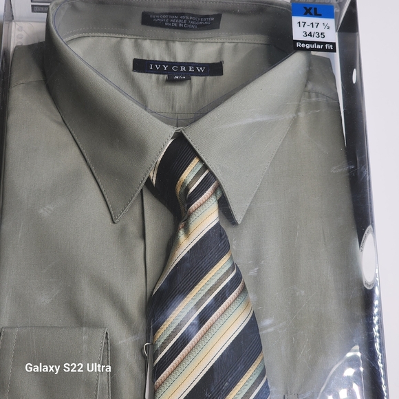 Ivy Crew New Men's Traditional Fit Handmade Woven Tie Dress Shirt 17 35/35 - Picture 3 of 7